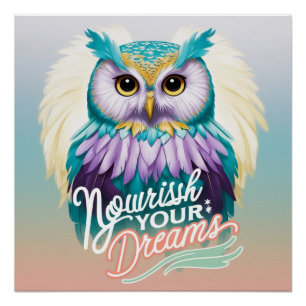 Poster "Chouette majestueuse avec un message motivationne