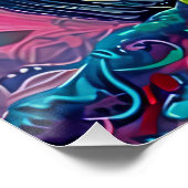 Poster Chouette mignonne Colorful Oiseau Abstrait Animal  (Coin)