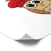 Poster Chouette mignonne volant avec des ballons de coeur (Coin)