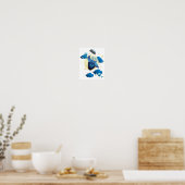 Poster Chouette mignonne volant avec parapluie (Cuisine)
