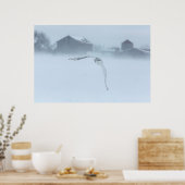 Poster Chouette Neige En Vol En Hiver (Cuisine)