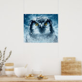 Poster Chouette neigeuse grands yeux (Cuisine)