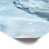 Poster Chouette neigeuse grands yeux (Coin)