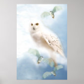 Poster Chouette neigeuse sur toile (Devant)