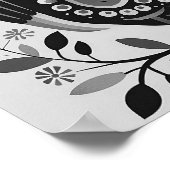 Poster Chouette noire et blanche (Coin)