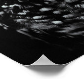 Poster Chouette noire et blanche cool aux yeux cyan (Coin)
