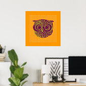 Poster Chouette oiseau mignon pour mur (Bureau à domicile)