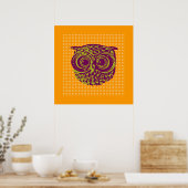 Poster Chouette oiseau mignon pour mur (Cuisine)