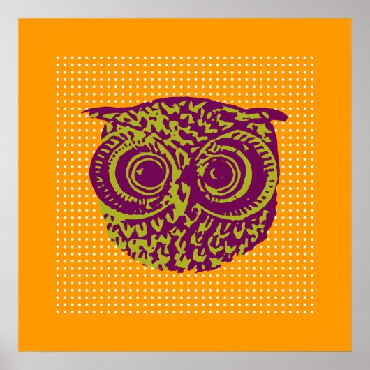 Poster Chouette oiseau mignon pour mur (Devant)