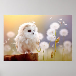 Poster Chouette Oiseau sauvage Animal Tranquille Pacifiqu