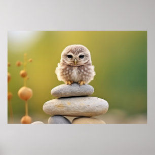 Poster Chouette Oiseau sauvage Animal Tranquille Pacifiqu