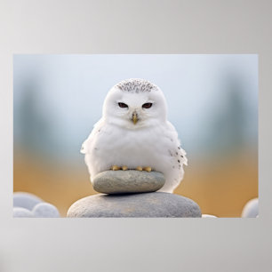 Poster Chouette Oiseau sauvage Animal Tranquille Pacifiqu