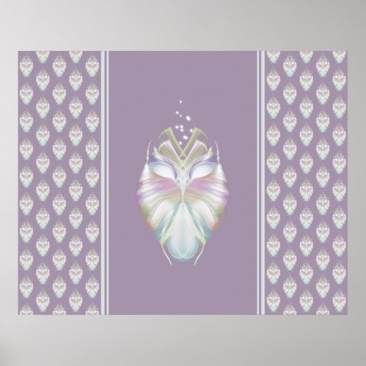 Poster Chouette Oracle Pastel Purple (Devant)