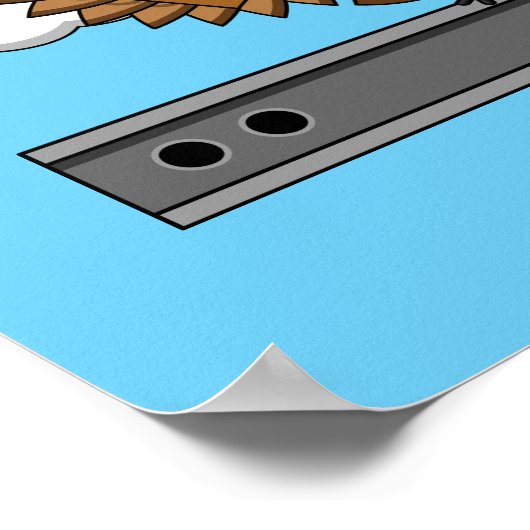 Poster Chouette ouvrière de construction mignonne avec de (Coin)