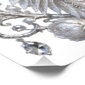 Poster Chouette Perle de Cristal Blanc (Coin)