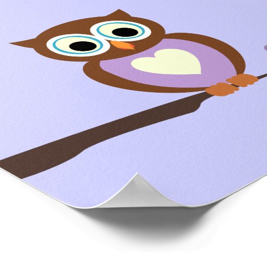 Poster Chouette pour bébé / Décor de pépinière (Coin)