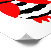 Poster Chouette rouge et noire (Coin)