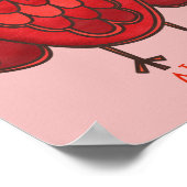 Poster Chouette rouge mignonne Customisée 8x10 (Coin)