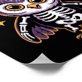 Poster Chouette Squelette Cute Halloween Conception Pour  (Coin)