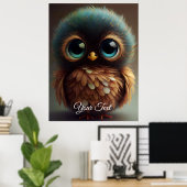 Poster Chouette triste. (Bureau à domicile)