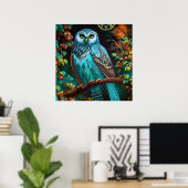 Poster Chouette turquoise (Bureau à domicile)