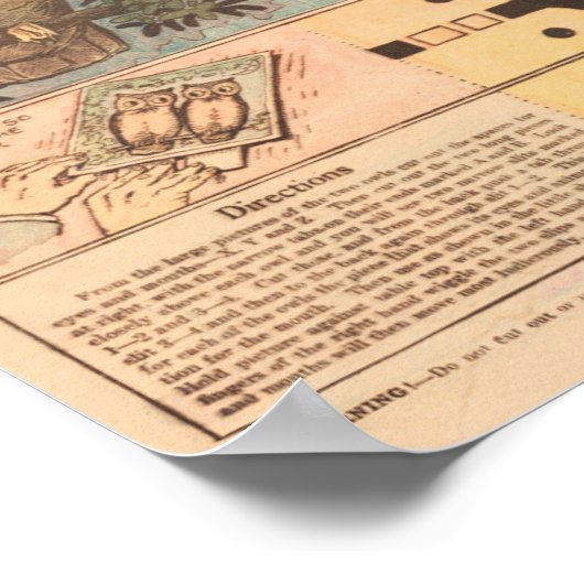 Poster Chouette vintage embarcation automnale (Coin)