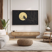 Poster Chouette vintage sous ciel clair de lune