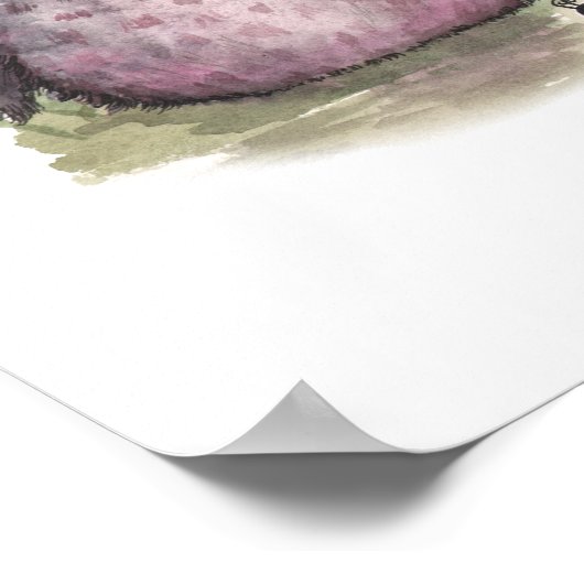 Poster Chouette violette et coccinelle (Coin)