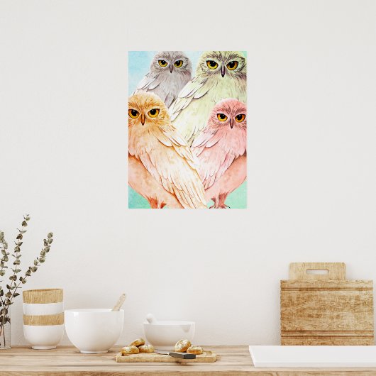 Poster chouettes (Cuisine)