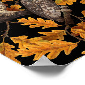 Poster Chouettes d'automne sur noir (Coin)