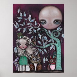Poster Chouettes de créatures nocturnes