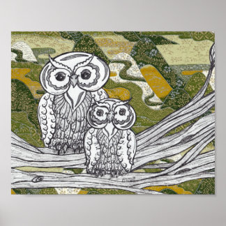 Poster Chouettes en papier chinoises 8