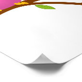 Poster Chouettes jumelles mignonnes sur la branche Filles (Coin)