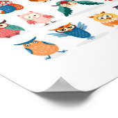 Poster Chouettes mignonnes (Coin)