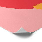 Poster Chouettes mignonnes Totem de chouette 3 Rouge Viol (Coin)