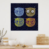Poster chouettes nocturnes (Cuisine)
