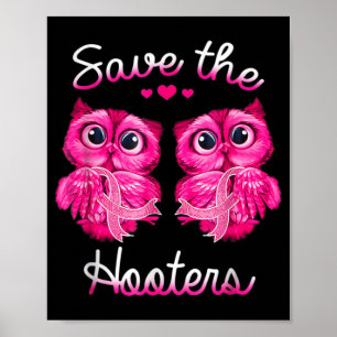 Poster Chouettes Sauver Un Hooters Pink Ribbon Cancer du