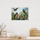 Poster Chouettes Vintages (Cuisine)