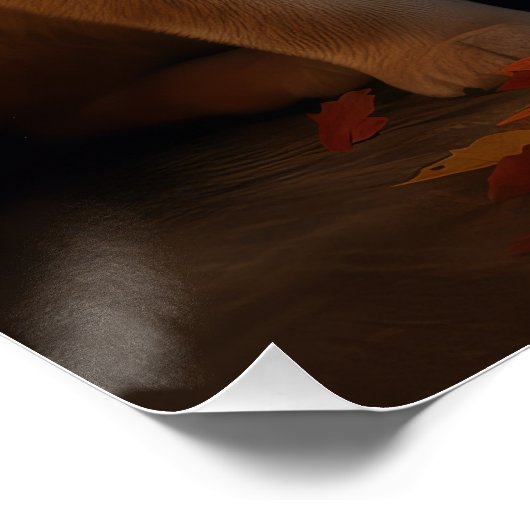 Poster Chow Chow Chiot Automne Citrouille de plaisir (Coin)