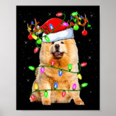 Poster Chow Chow Dog Lover Xmas Lighting Santa Chow Chow  (Devant)