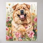 Poster Chow Chow Dog Portrait Wall Art Imprimer Poste (Devant)