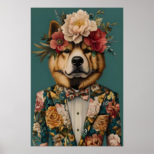 Poster Chow Chow In Suit Poster, Chow Chow Portrait, Chow (Devant)