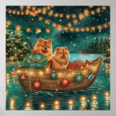 Poster Chow Chow Noël Festive Voyage (Devant)