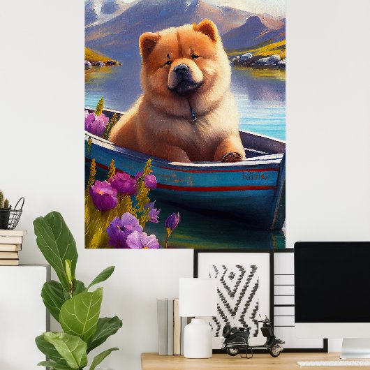 Poster Chow Chow sur une pagaie : une aventure Pittoresqu (Bureau à domicile)