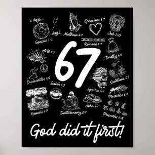 Poster Chrétien 6 7 Mème Six Sept 67 Verset Biblique Écri