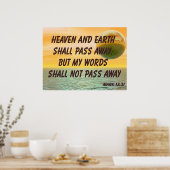 Poster chrétien avec la Bible Verse Mark 13:31 (Cuisine)