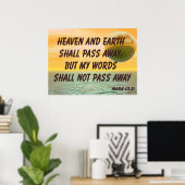 Poster chrétien avec la Bible Verse Mark 13:31 (Bureau à domicile)