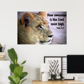 Poster chrétien avec Lion de montagne et Bible Ver (Bureau à domicile)