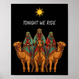 Poster Chrétien ce soir nous chevauchons 3 Rois Mages Noë