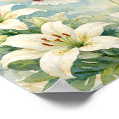 Poster Chrétien Colombe & Aquarelle de Lys (Coin)